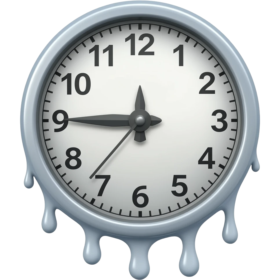 Melting time clock emoji