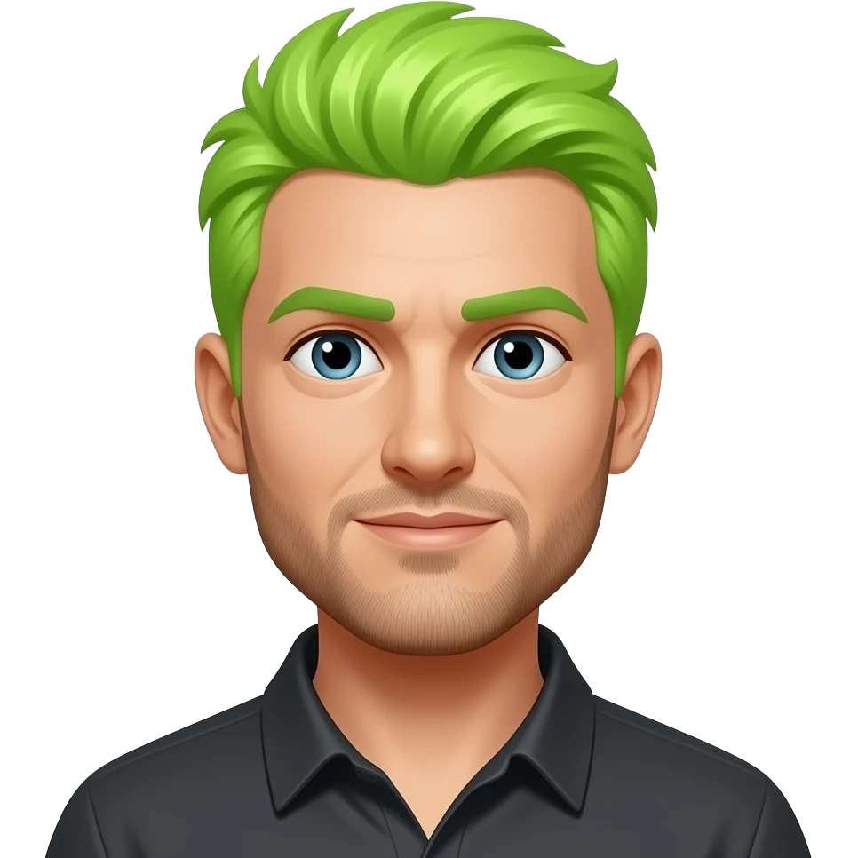 neon hair man emoji