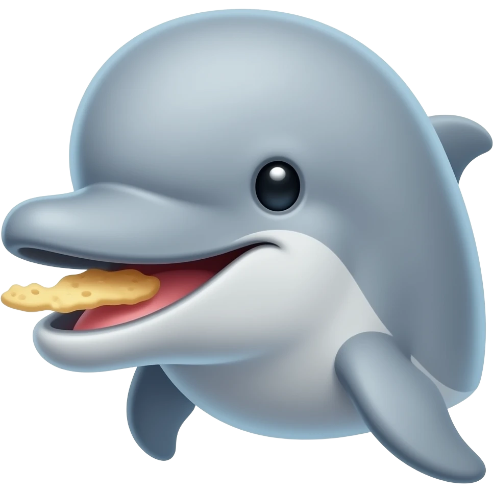 Smilie face eating the dolphin emoji emoji