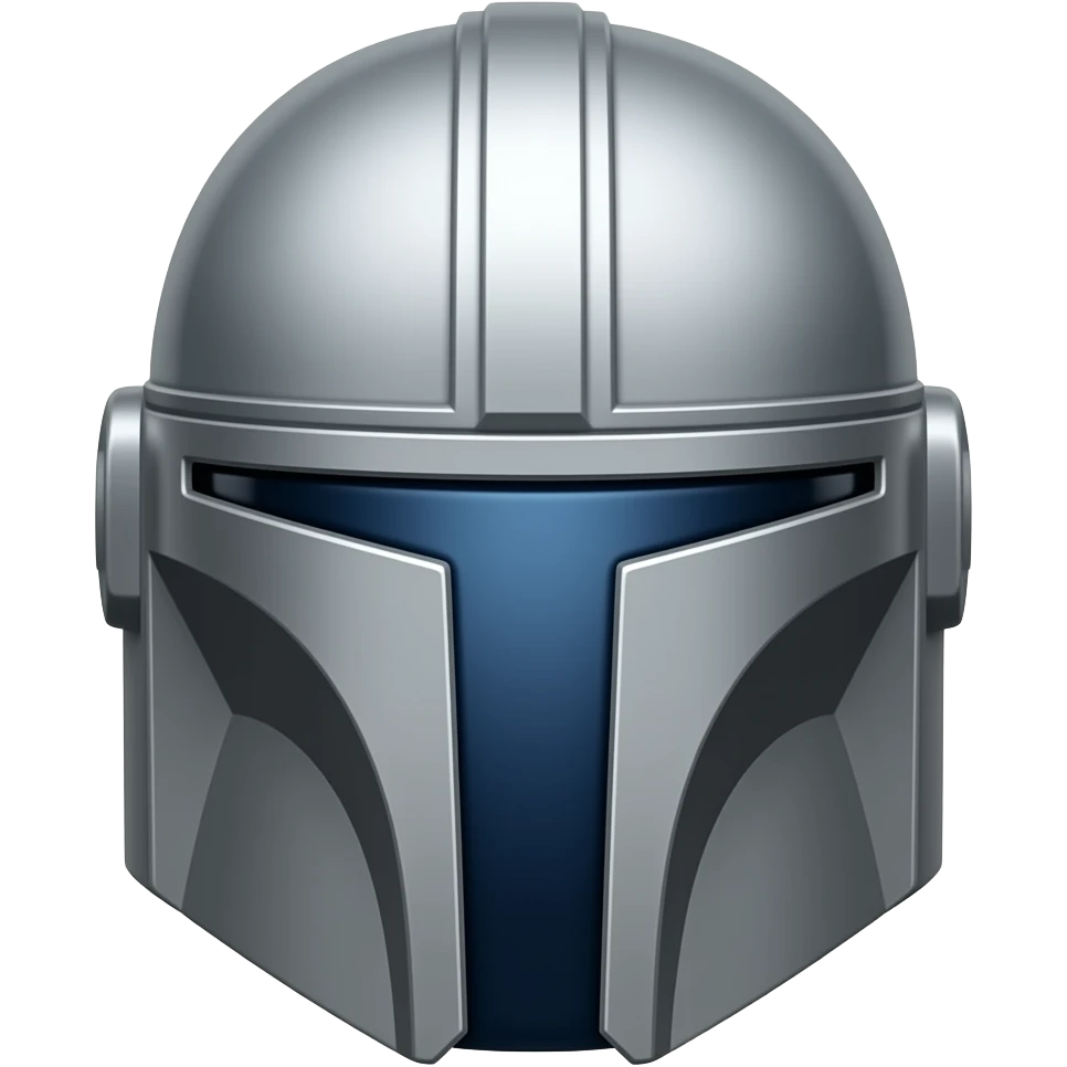 mandalorian helmet with blue center emoji