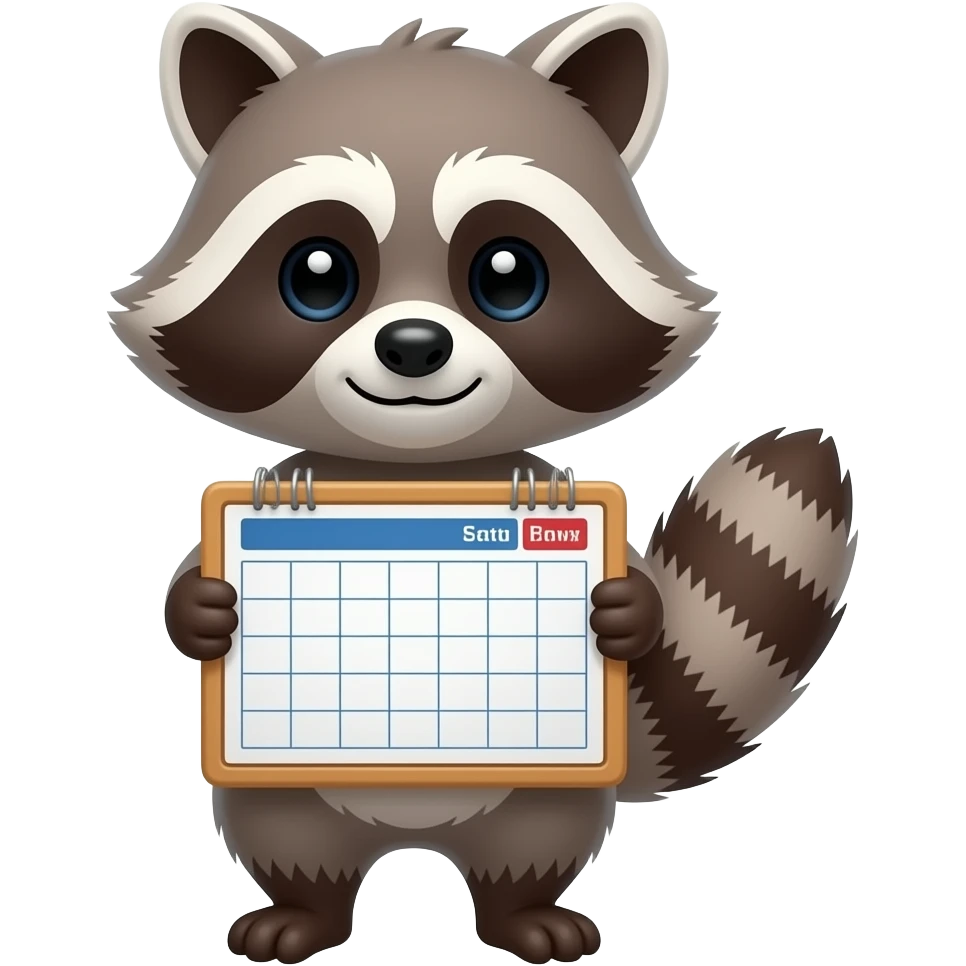 racoon schedule emoji