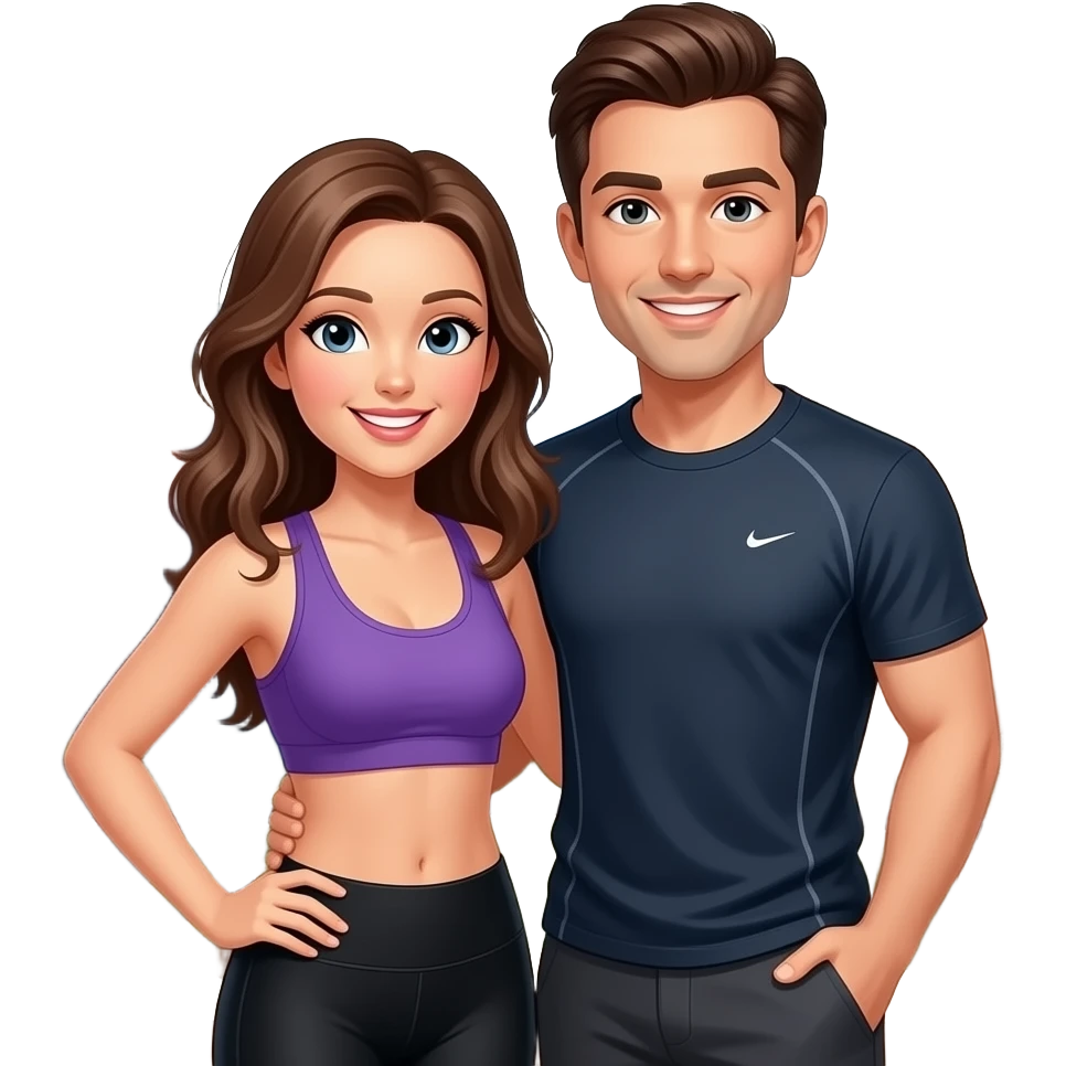 Couple with brown hair at observation point zion park at the views in athletic lululemon clothes Zion in the back emoji