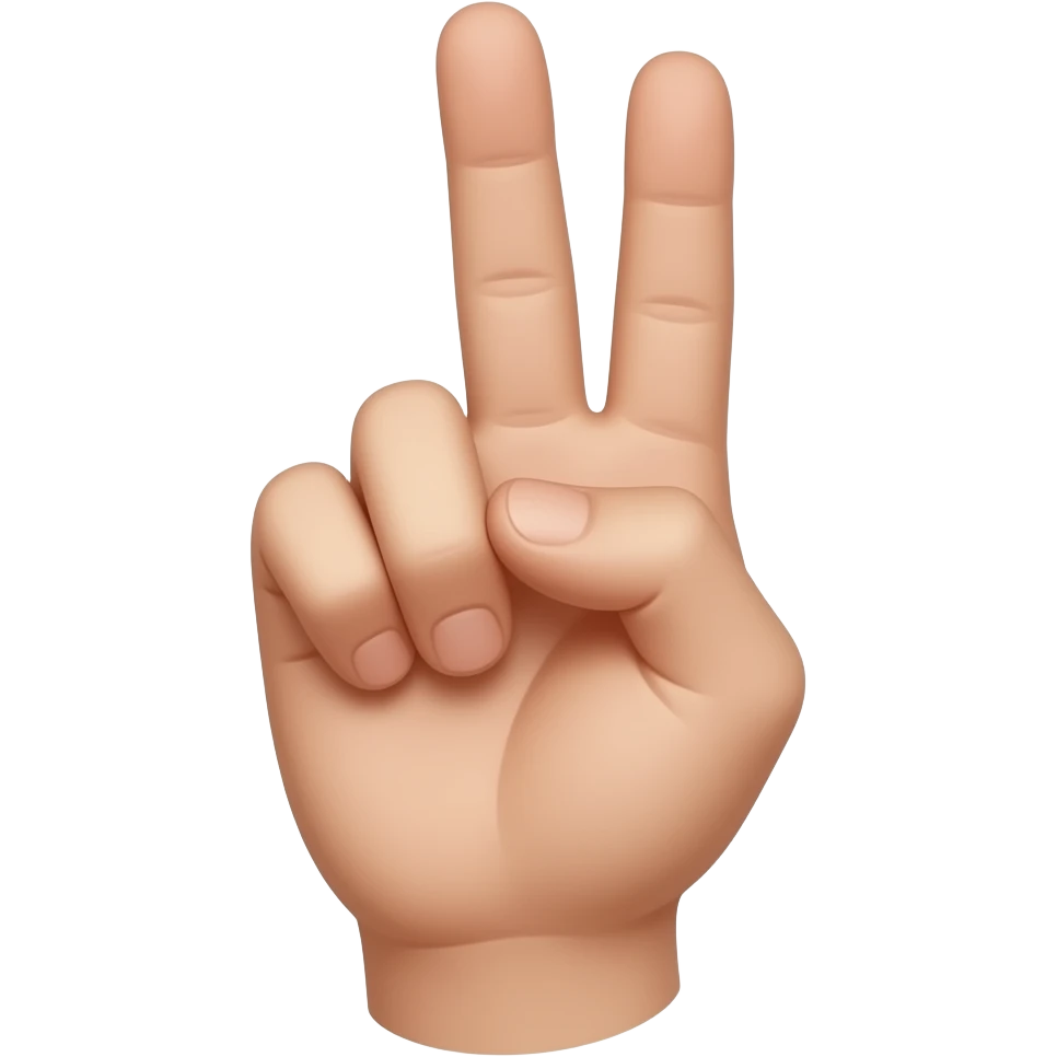 Hand with 3rd finger crossing under 2nd finger and thumb hidden under ring finger 1st finger and 4th finger point up emoji