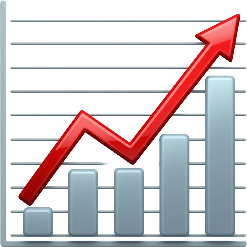 investment portfolio up red emoji