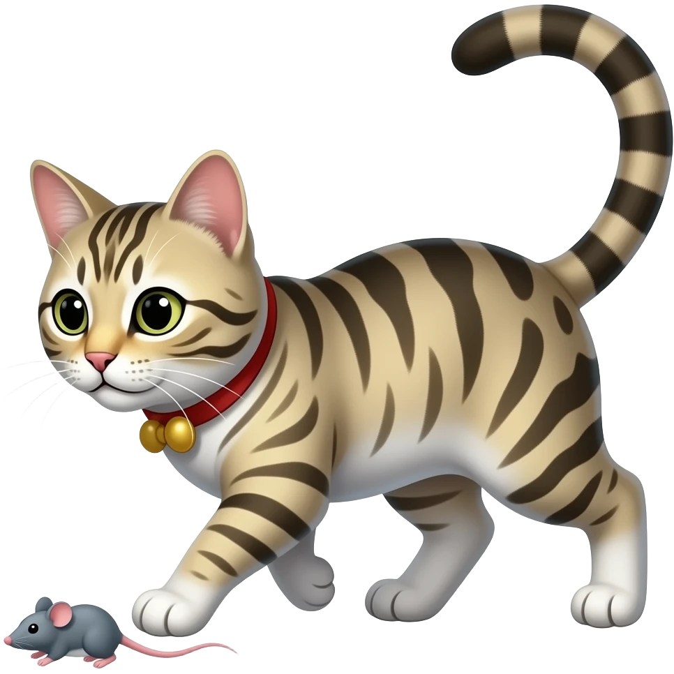 un chat qui suit une souris emoji