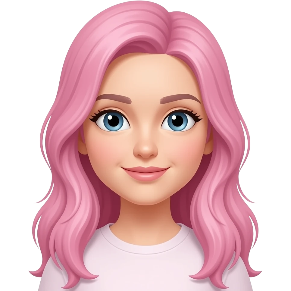 Pink long\ Hair emoji