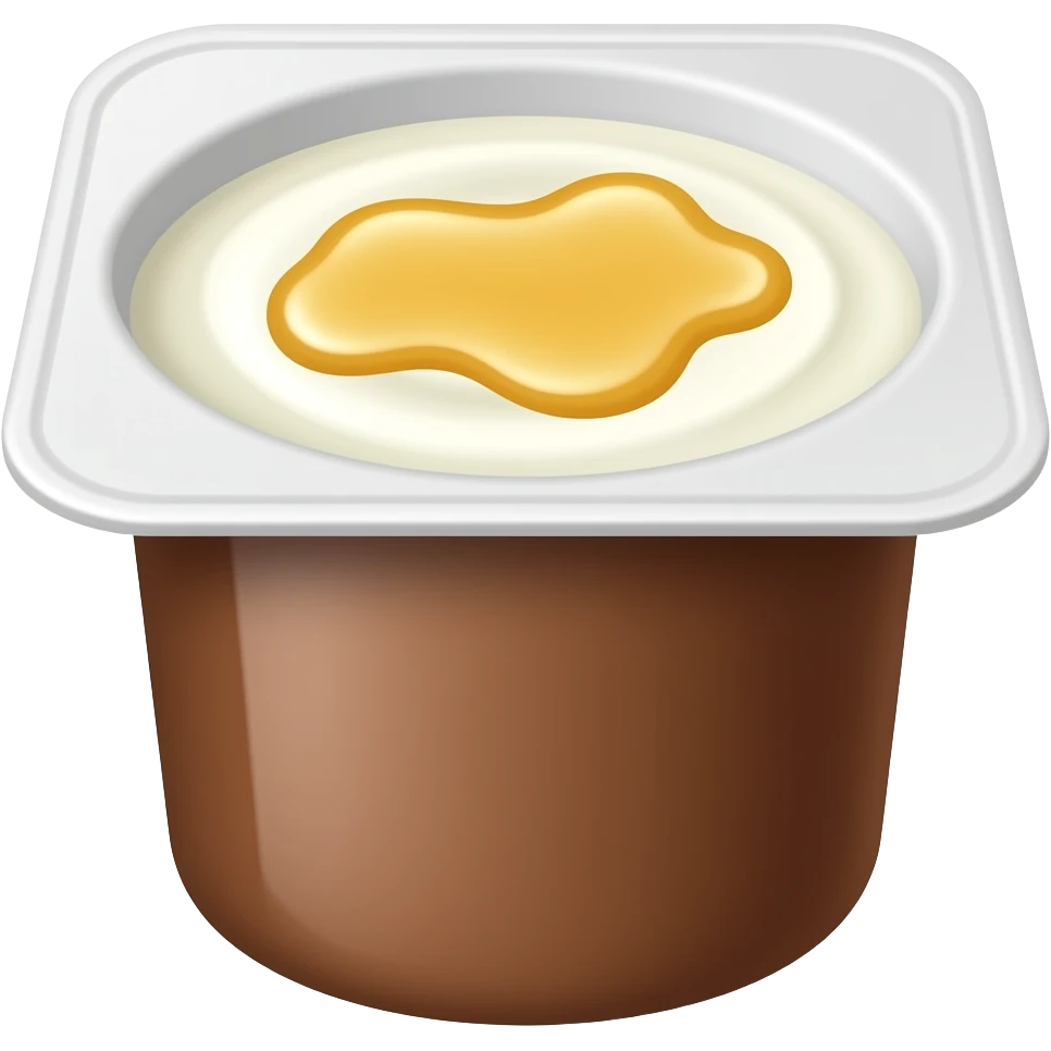 yogurt in brown ceramic container with honey on top emoji