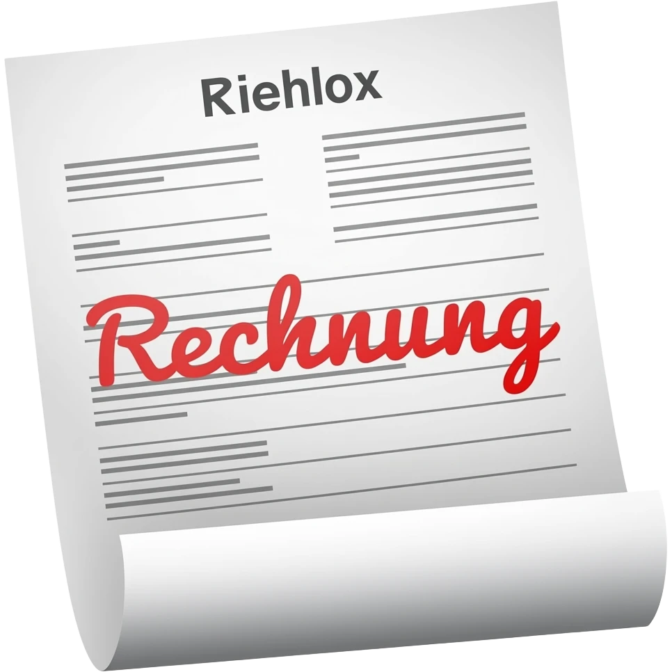 mach ein emoji von einer Rechnung wo nur 'Rechnung' draufsteht und halt rote zahlen auf dem normalen Papier emoji