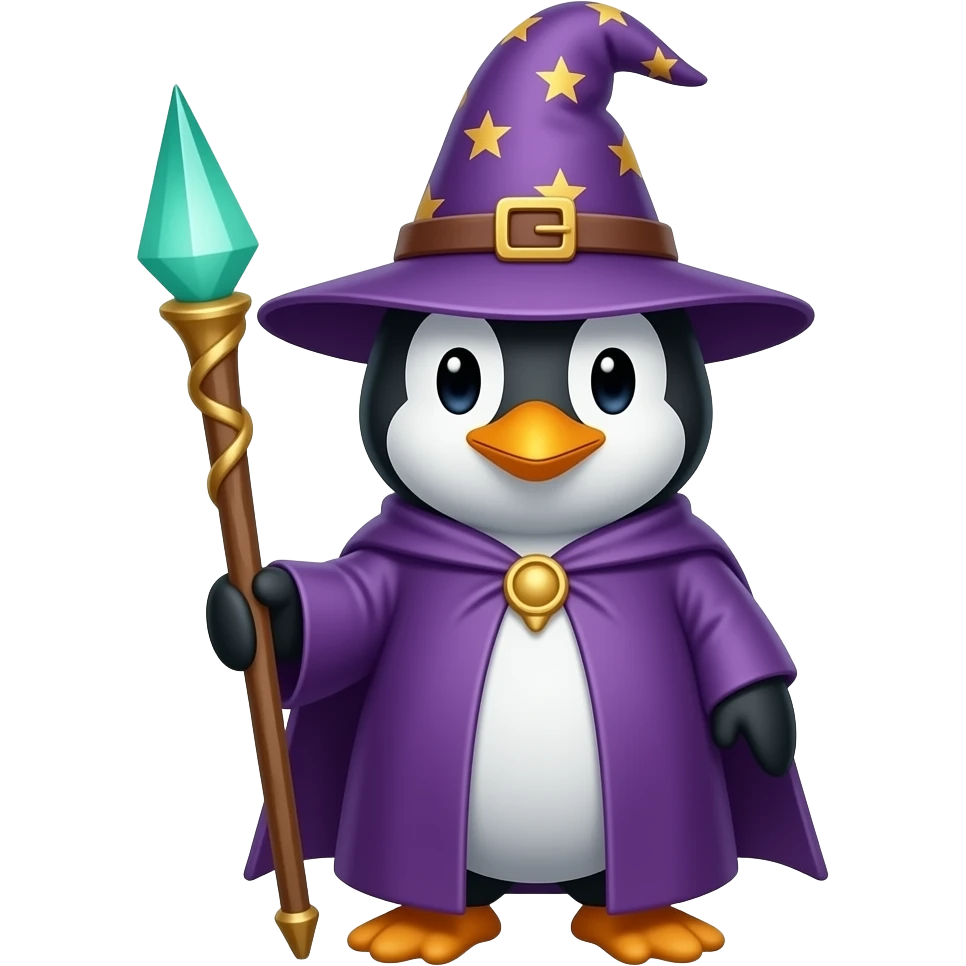 Penguin Wizard emoji