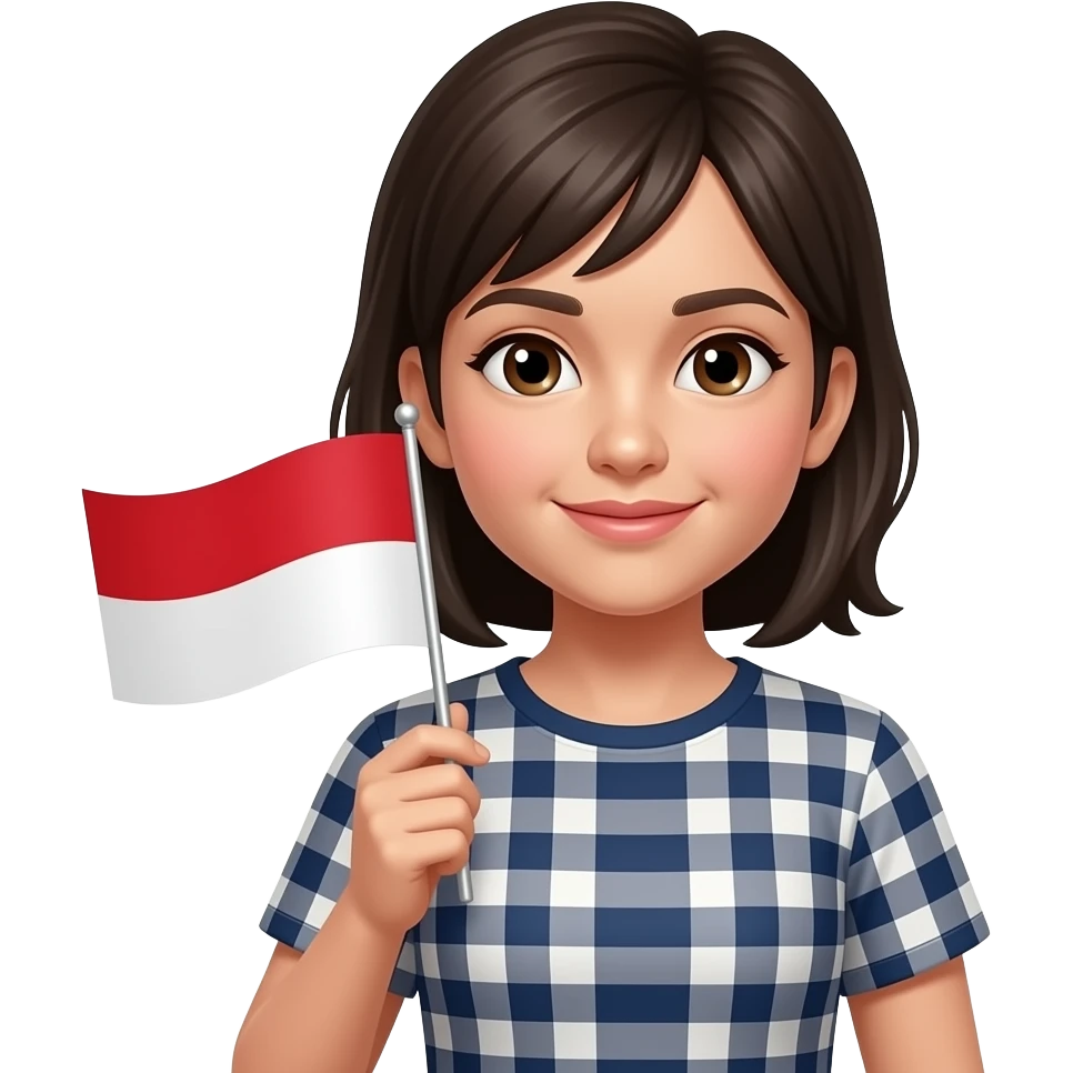 Indonesian flag with girl emoji