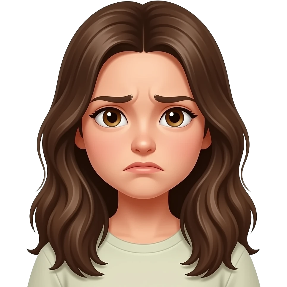 Girl long hair bored annoyed emoji