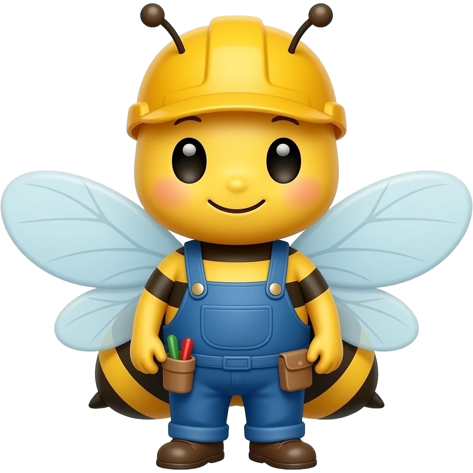cute cartoon worker bee emoji