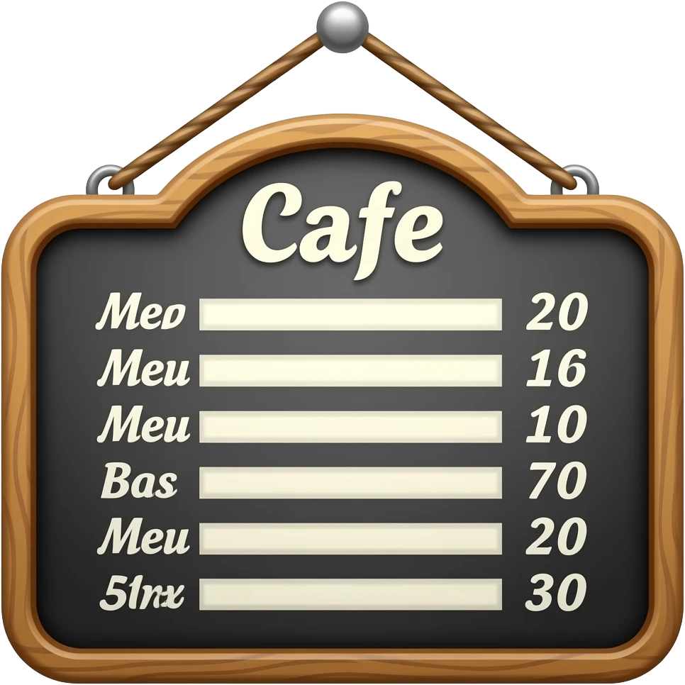 cafe board hanging emoji