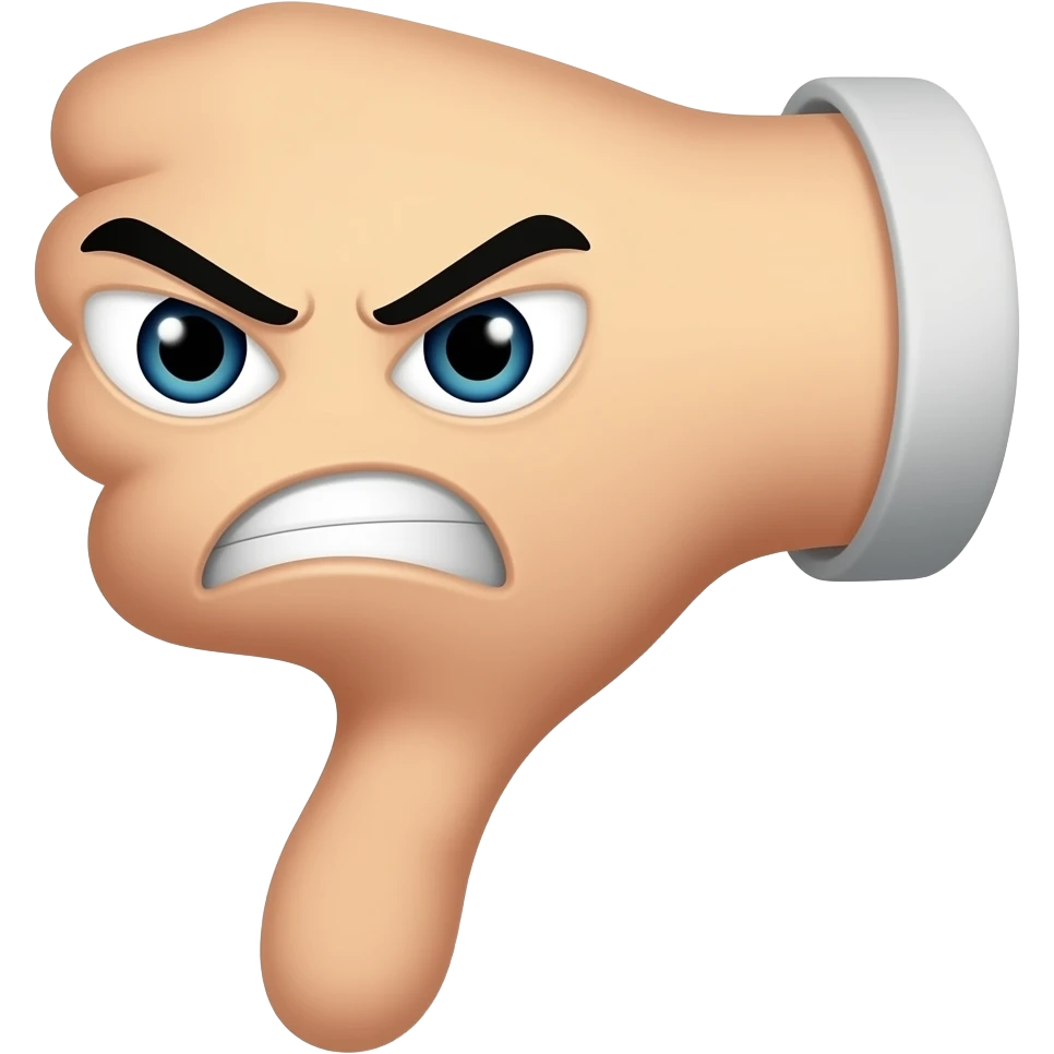 thumbs down with angry  face emoji