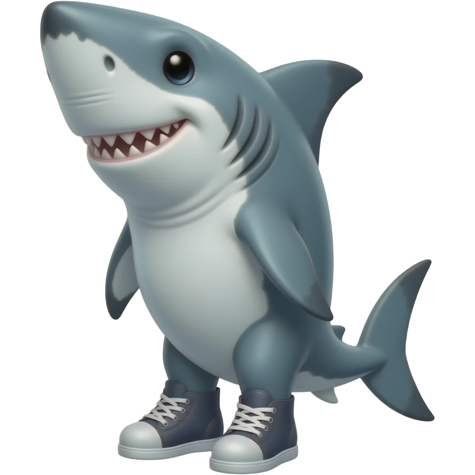 Tiburón con zapatos emoji