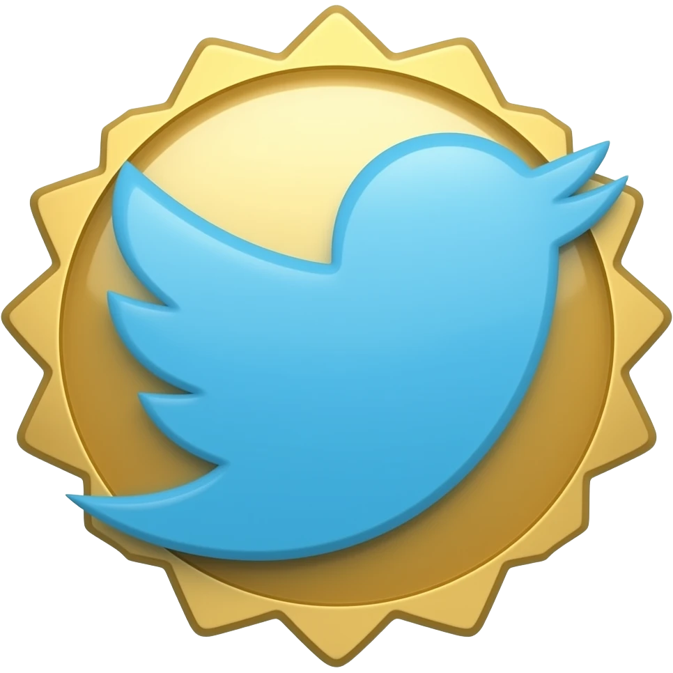 twitwe verification imoji in golden bright colour emoji