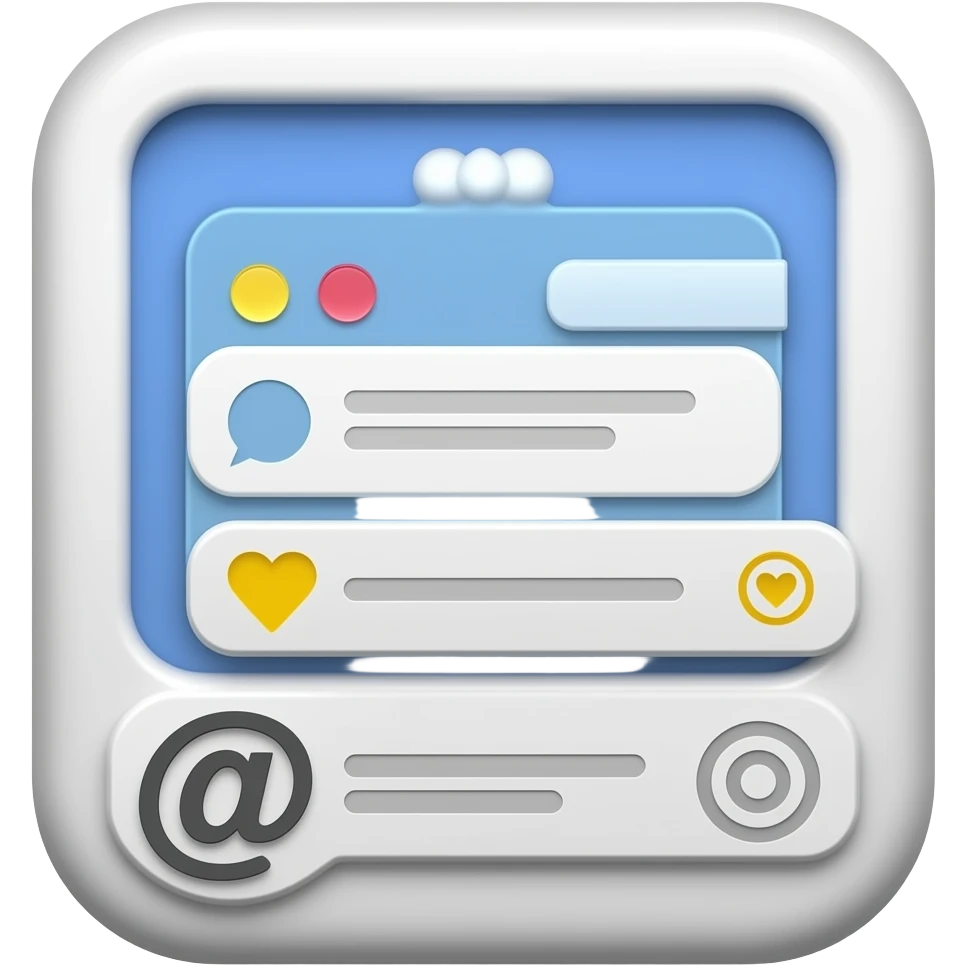 posts, threads, and @'s emoji