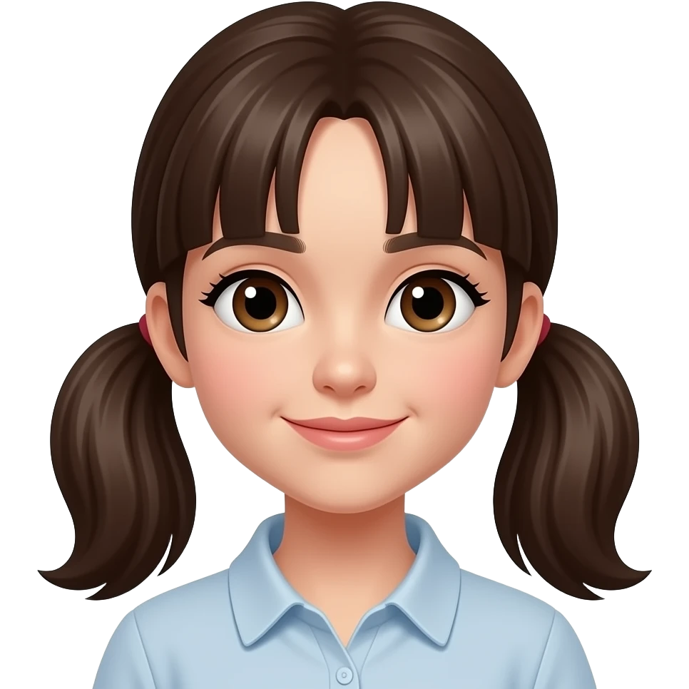 CHICA CON DOS MOÑOS BAJOS Y FLEQUILLO ABIERTO. emoji