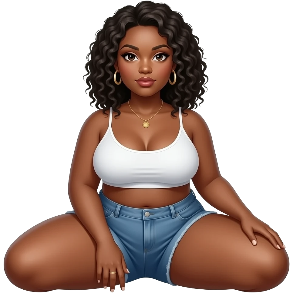 Porn Afro ebony curvy girl spreading pussy emoji
