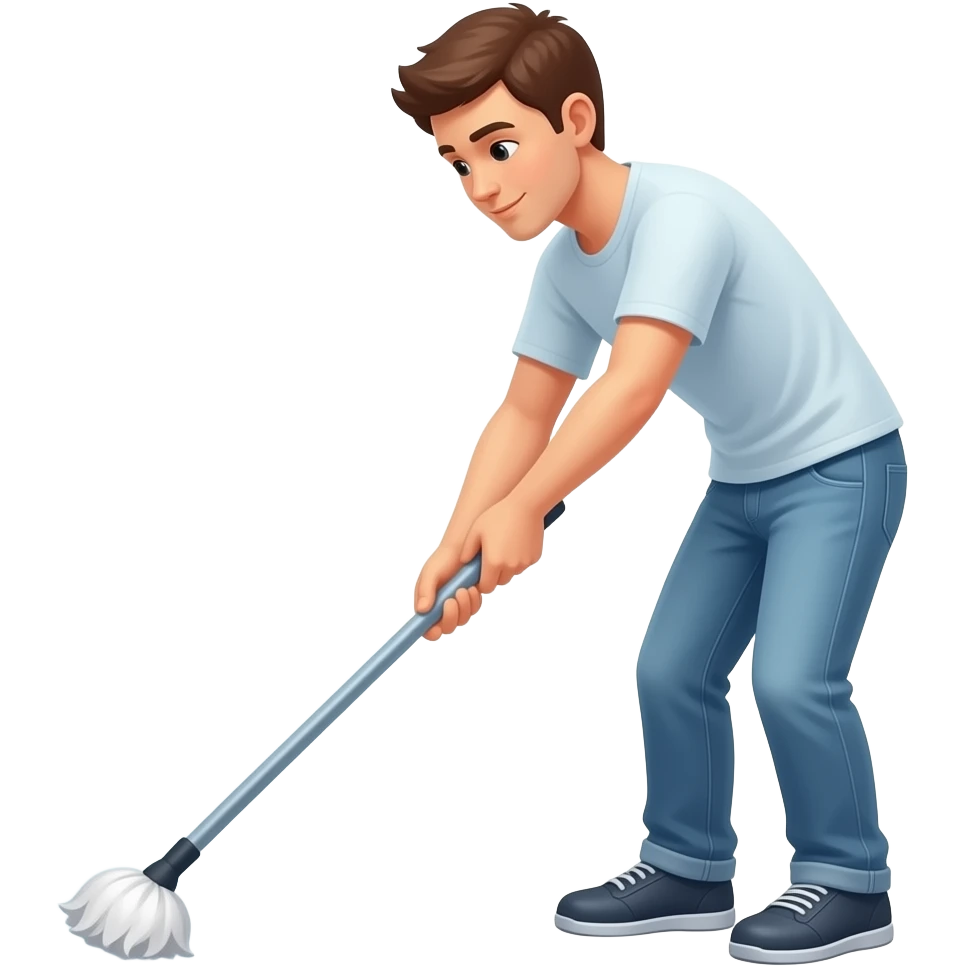 removes dust using Microfiber duster emoji