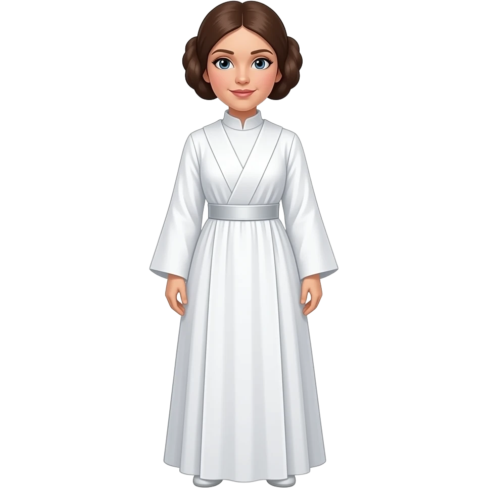 Full Length body Realistic Princess Leia white dress emoji