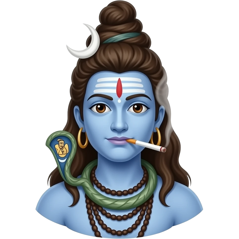 shiva smoking a cigarette emoji