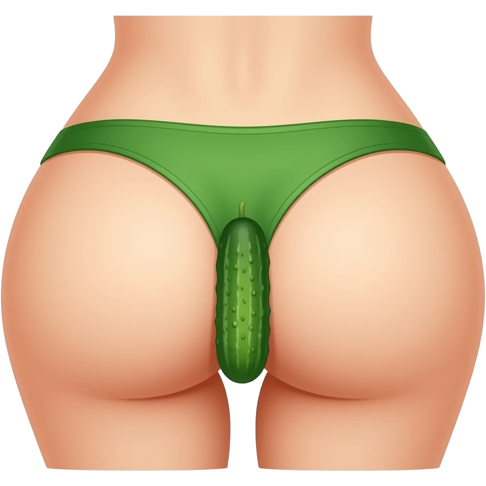 nadegas grandes com um pepino no meio das nadegas emoji