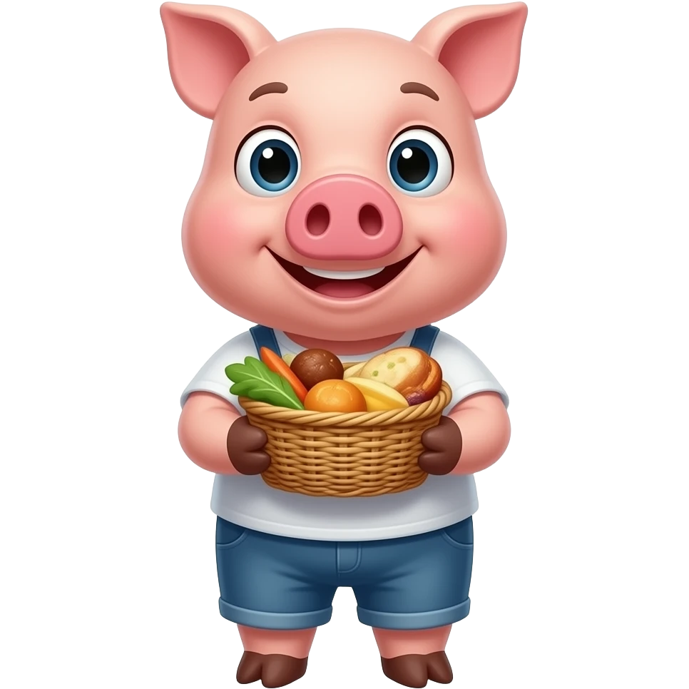 a pig holding a food emoji