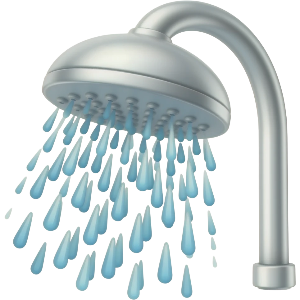 Cartoon shower: just the showerhead and water jets emoji