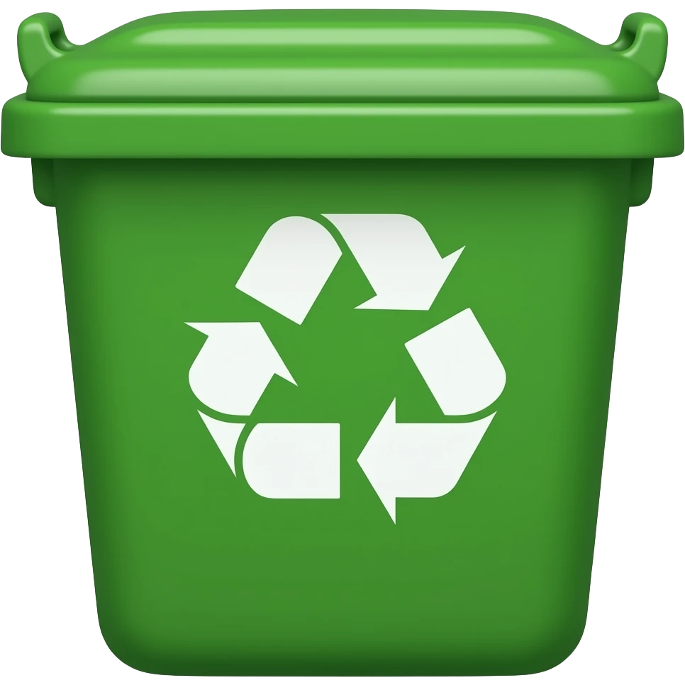 cesto basura verde reciclaje emoji