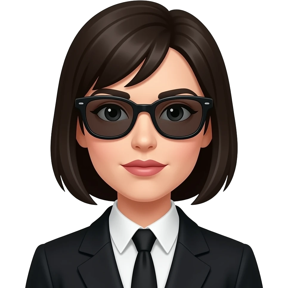 🕵🏻‍♀️lentes de las gafas negros, ropa negra emoji