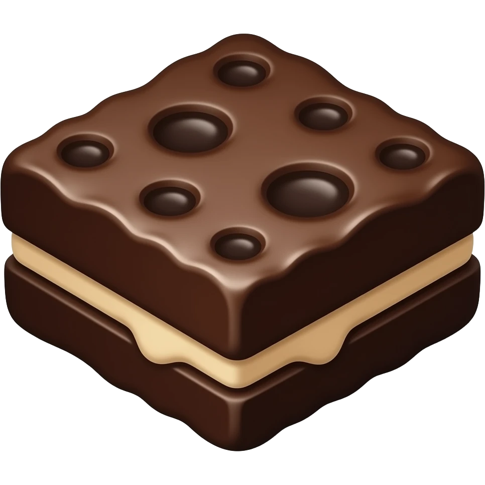 black brown brownie emoji