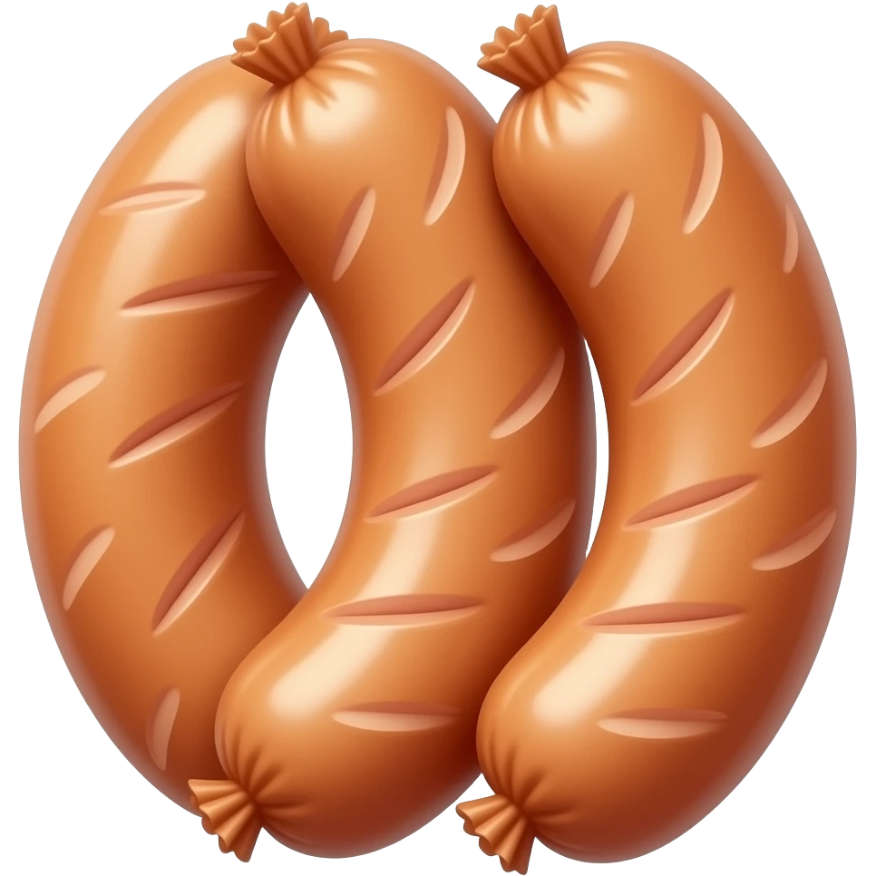 Three Sausages kissing emoji