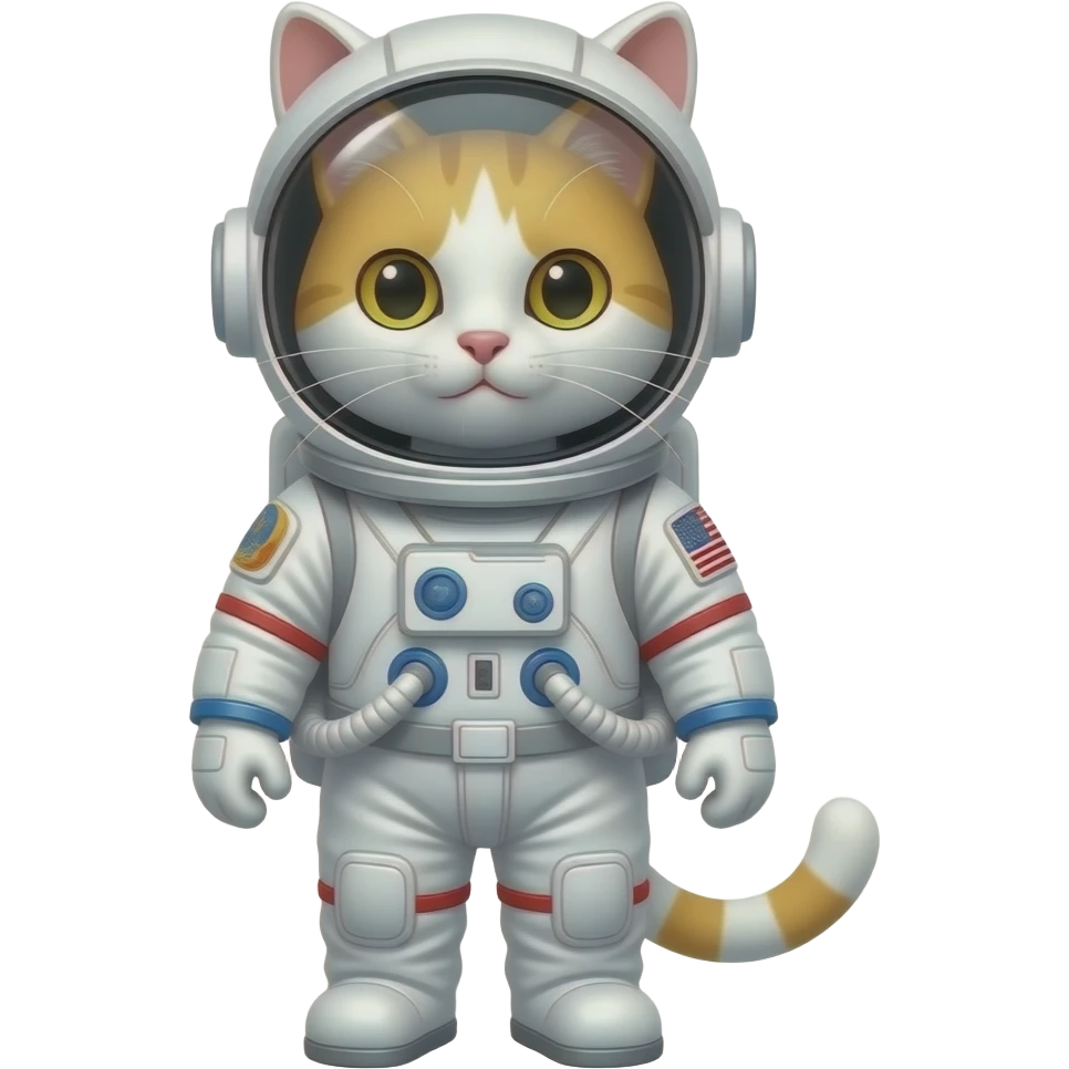 white cat gold Astronaut emoji