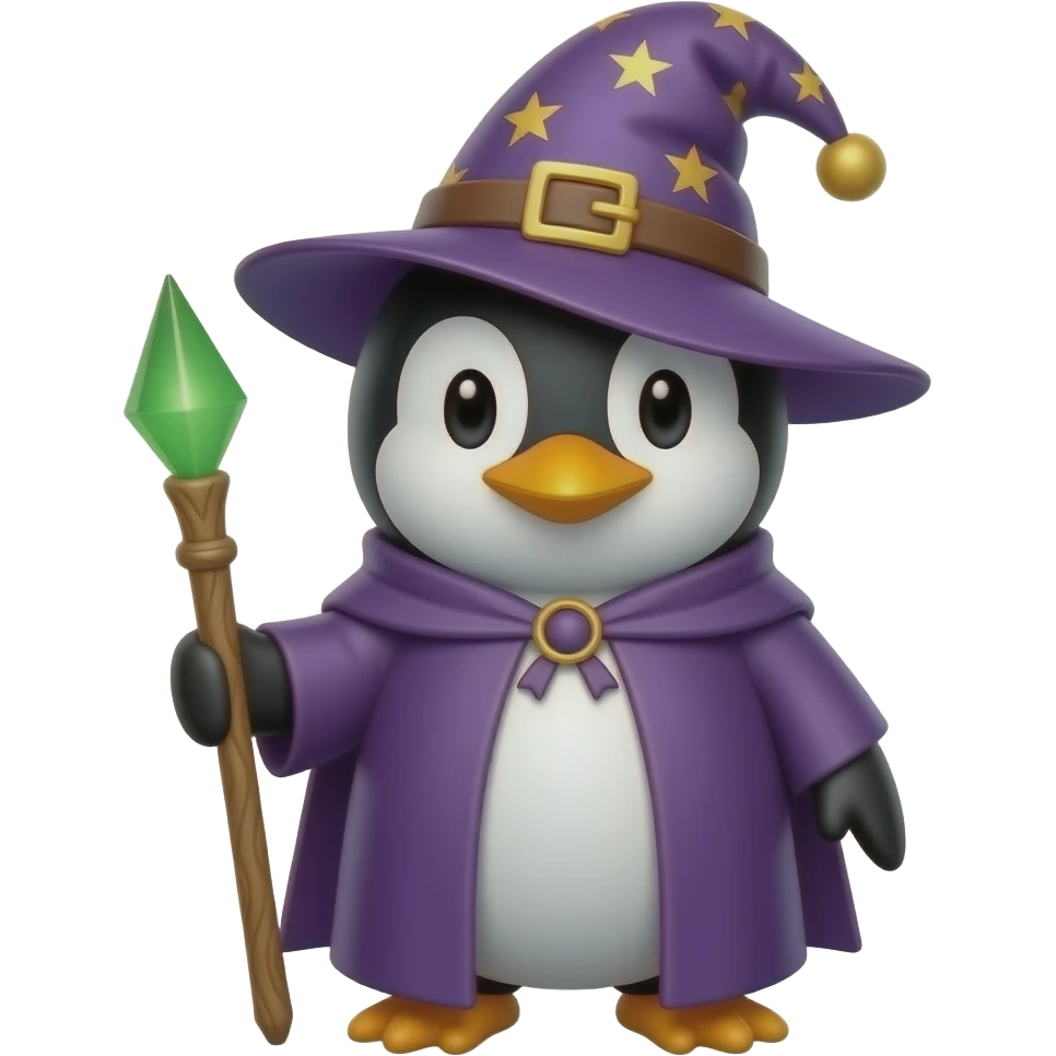 Penguin Wizard emoji