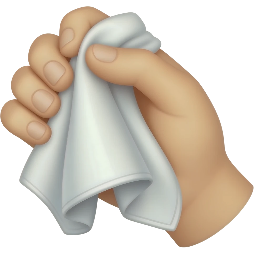 A white kerchief in hand giving emoji