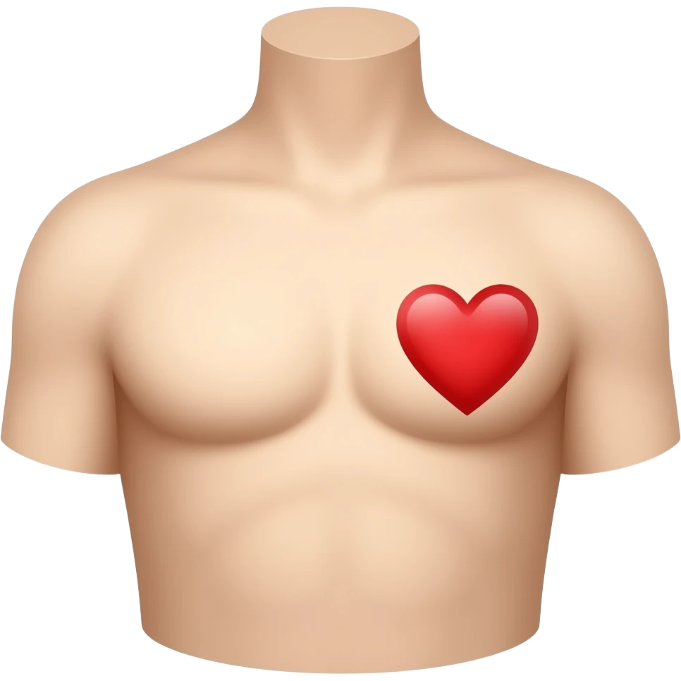 1 ❤️ randomly floating on chest area emoji