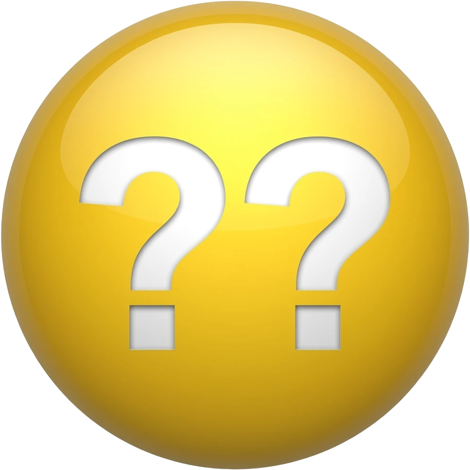 Yellow circle with text "?!" emoji