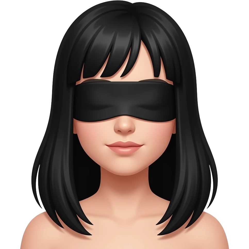 Black hair blindfolded girl emoji