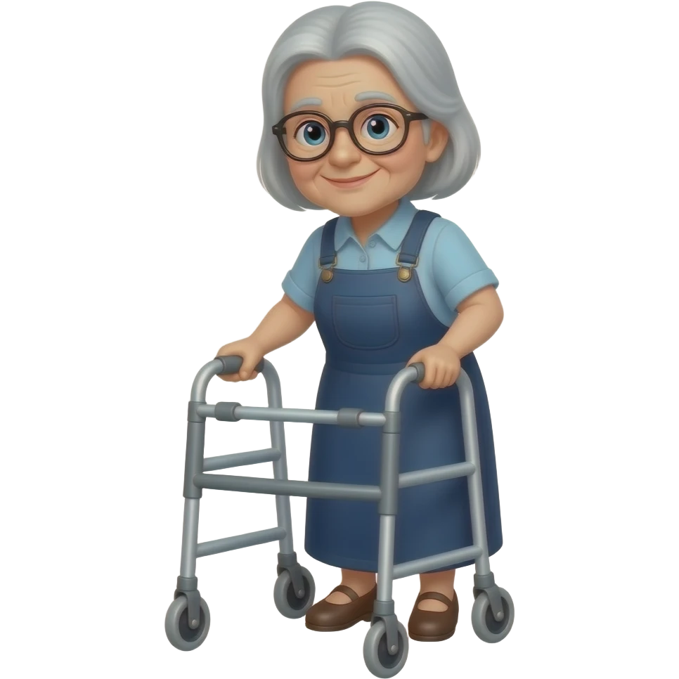 Ole lady with a walker emoji
