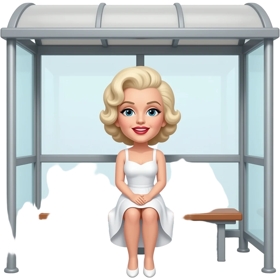 Marilyn Monroe white dress bus stop emoji