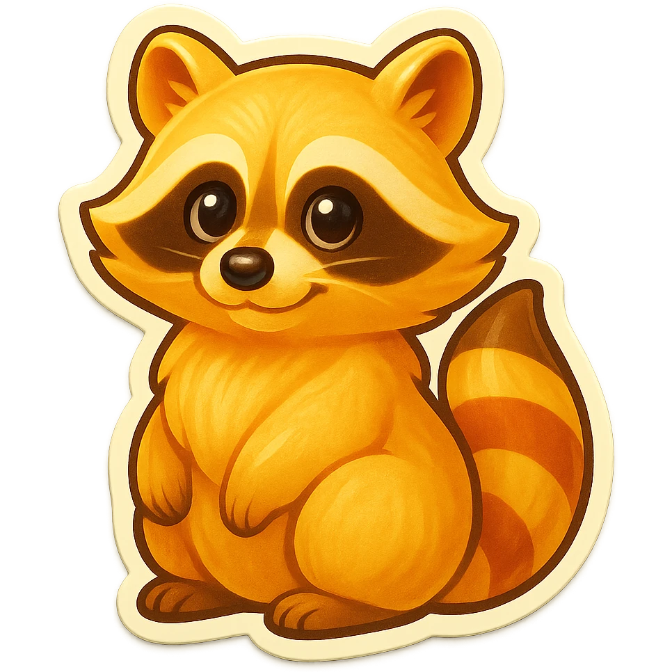 Blonde raccoon emoji