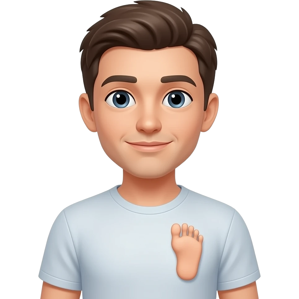 An emoji of the bottom of a foot on top of a tiny person emoji