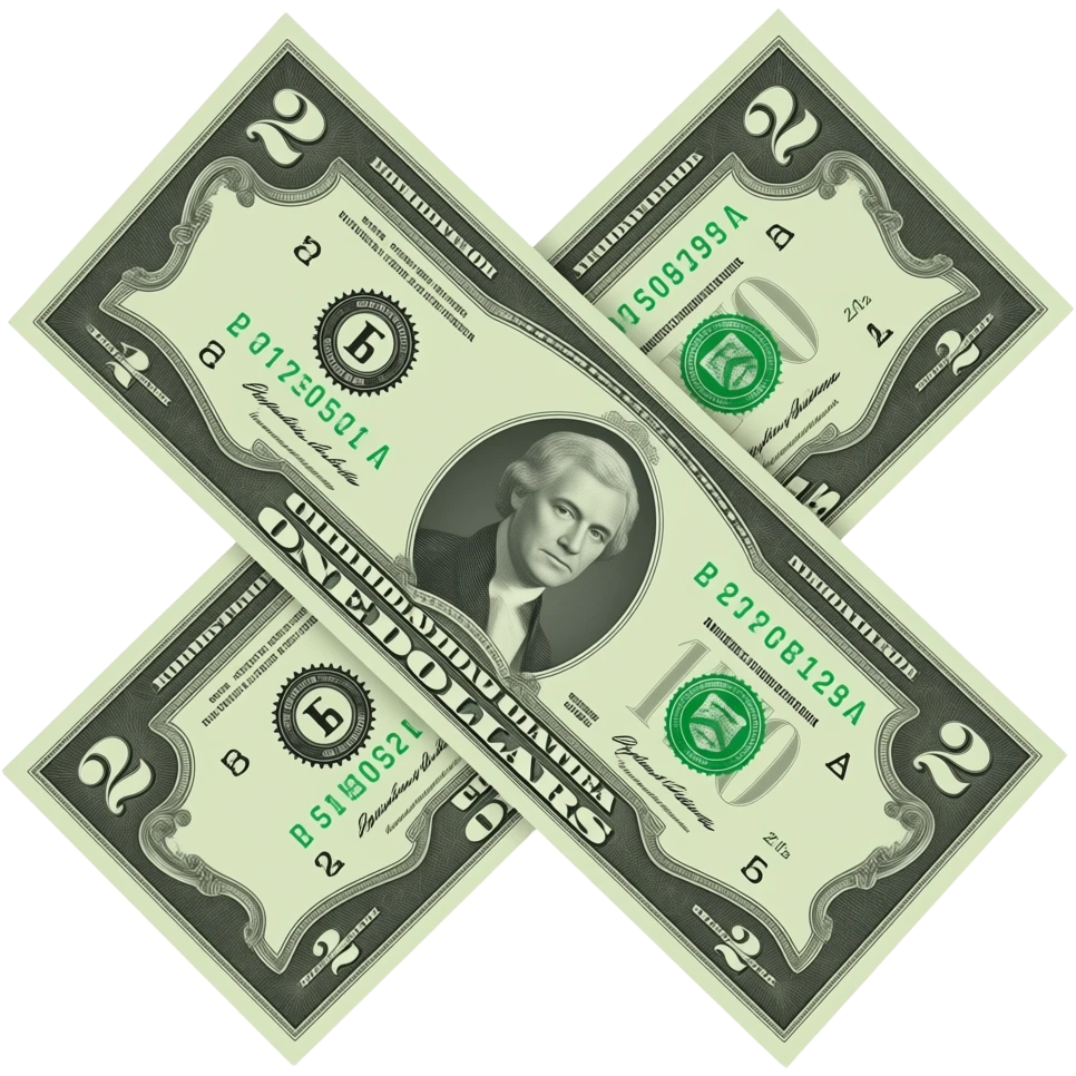 2 dollars cross emoji