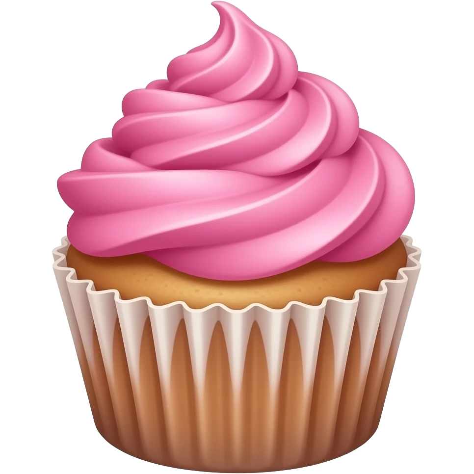 Cupcake with pink icing emoji