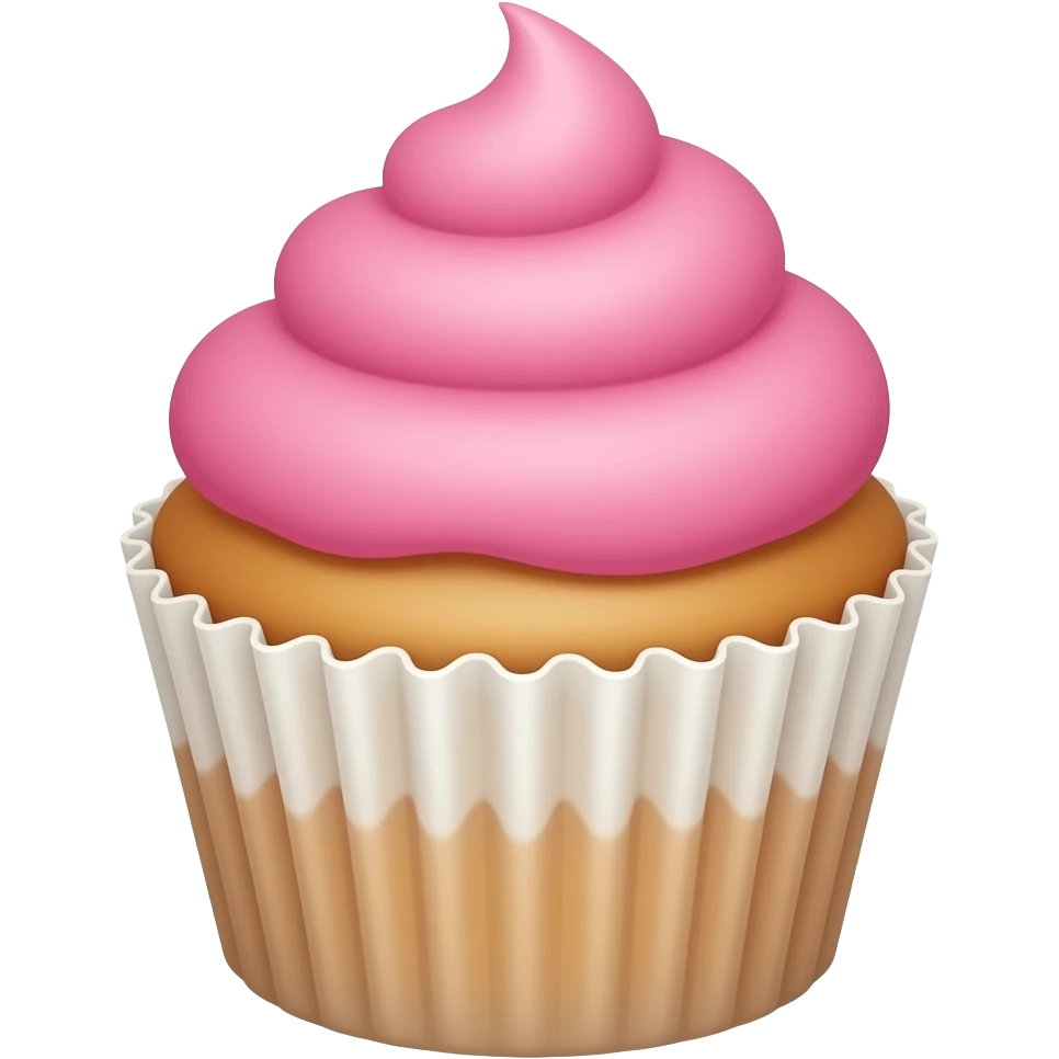Cupcake with pink icing pixel emoji