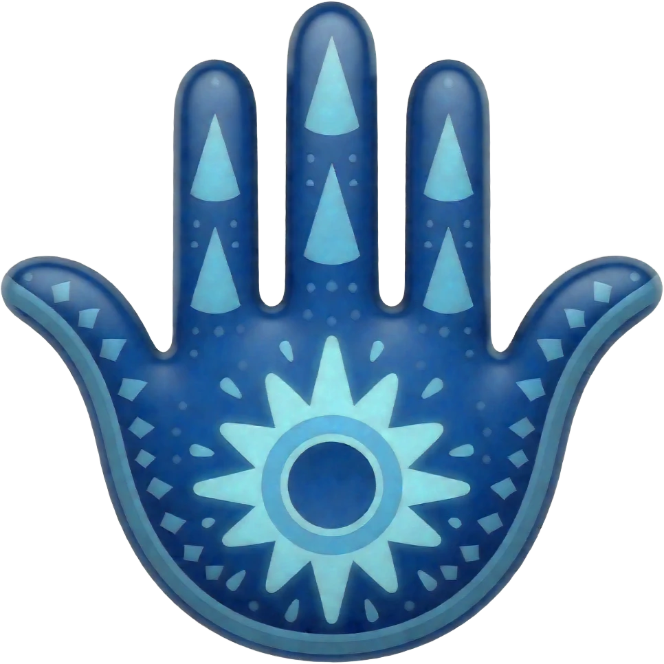 Hamsa dark blue emoji