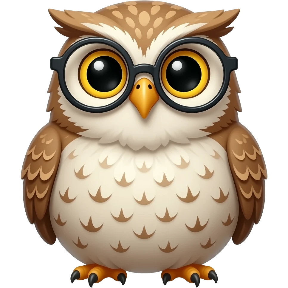 Fat owl with glasses emoji
