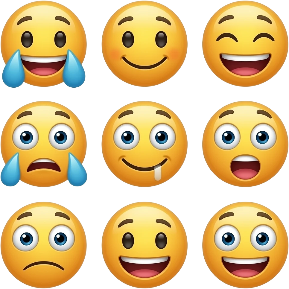 تو تمام حالتهای ایموجین تولید کن emoji