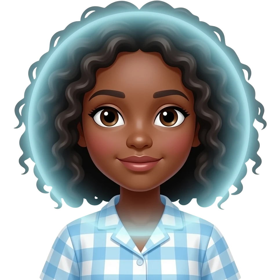 a black girl recovering herself with her aura emoji | AI Emoji Generator